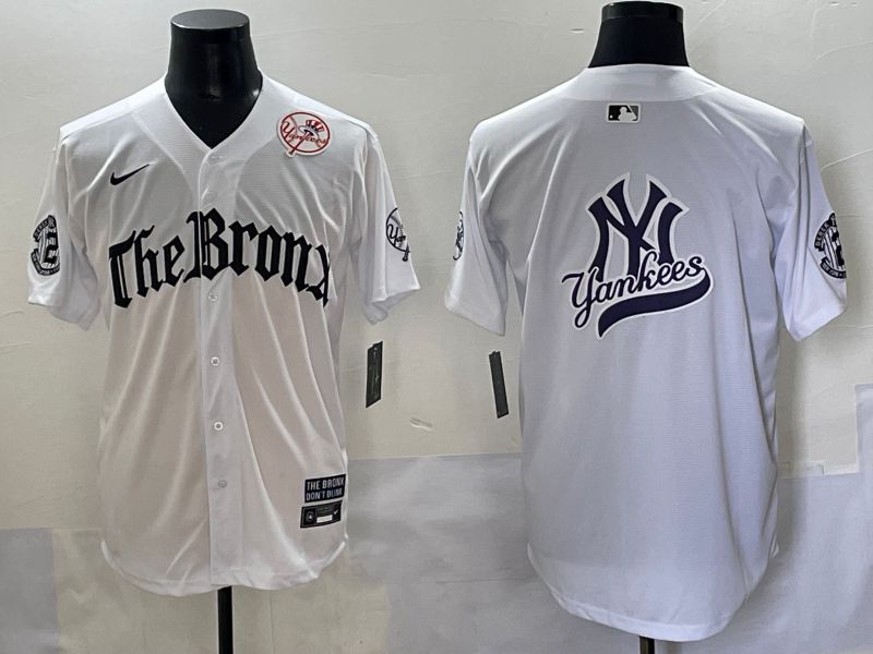 Men 2025 New York Yankees Blank White Five generations Joint Name Nike MLB Jersey style 13->new york yankees->MLB Jersey